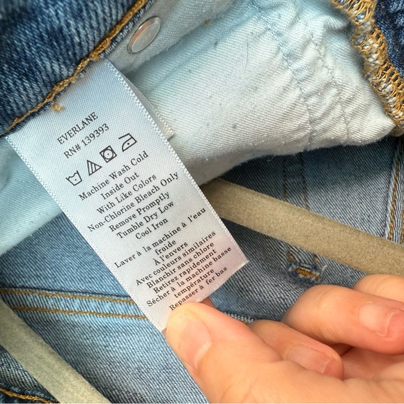 Everlane “The Way High Slim” Jeans Size 27 Crop Light Blue Straight Leg Denim - Picture 4 of 5